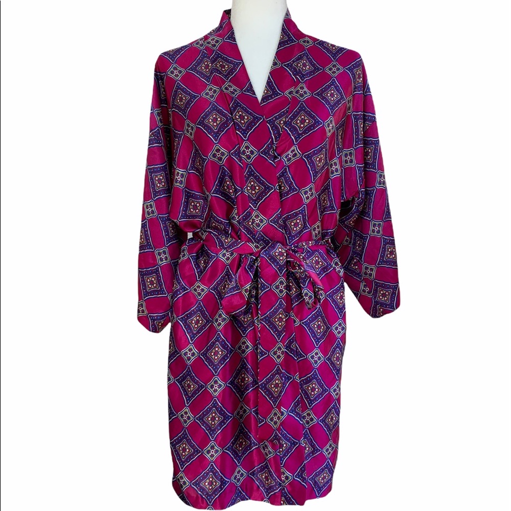 Vintage Satin Magenta Robe